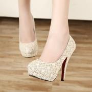 Free Shipping Sexy Gentlewomen Fashion Lace Thin High Heel Shoes For Lady - XZGG0064 