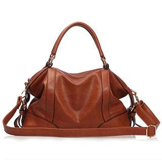 European Style Simple Pure Color Cattlehide Handbag Shoulder Bag